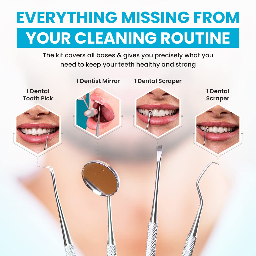 Dental scaler and scraper arranged on white background