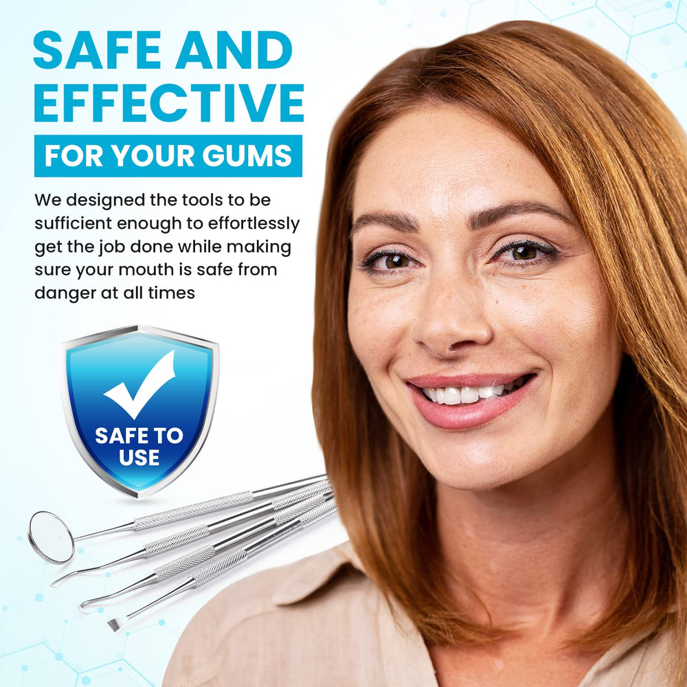 Teeth cleaning kit in Aqua with stainless steel tools