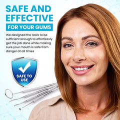Teeth cleaning kit in Aqua with stainless steel tools
