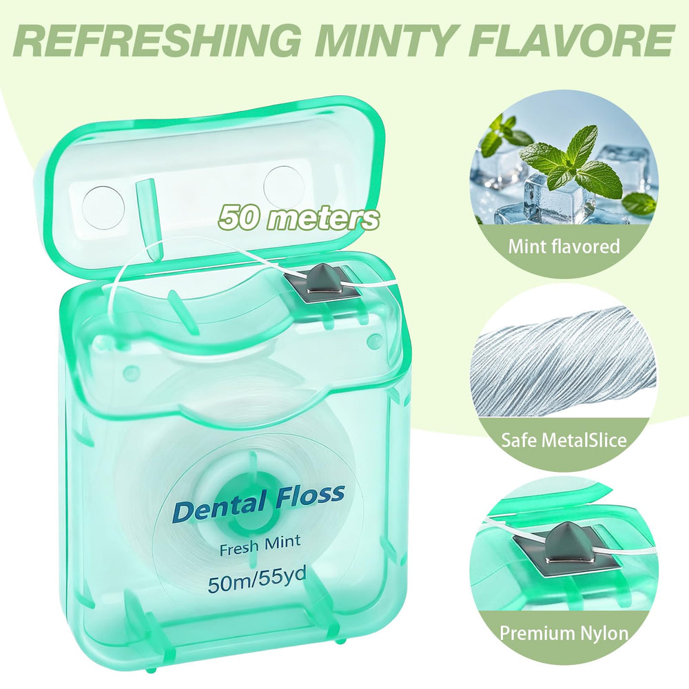 Compact 2.2 x 1.7 x 0.7 inch floss box design