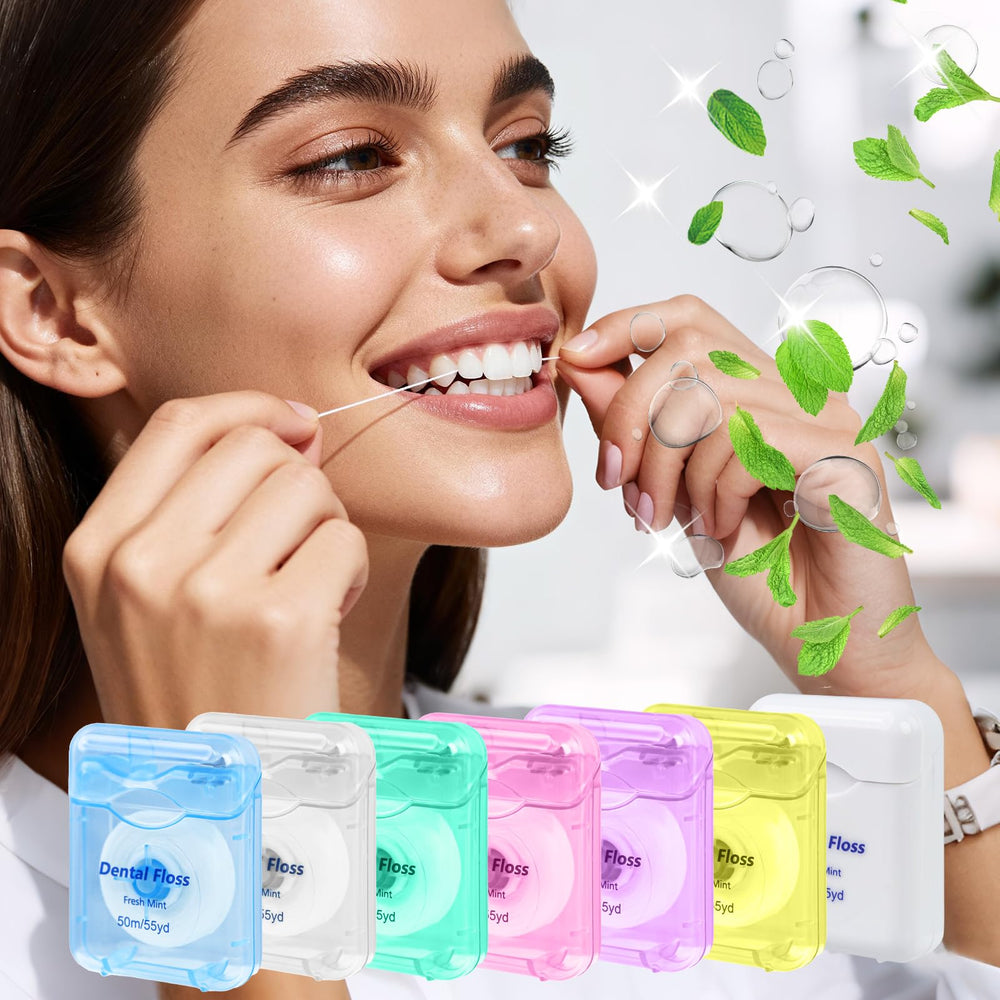 Mint-flavored dental floss after use