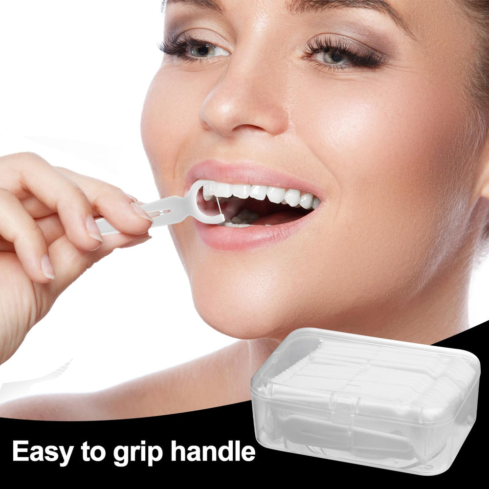 Unflavored dental flossers with folding toothpick design