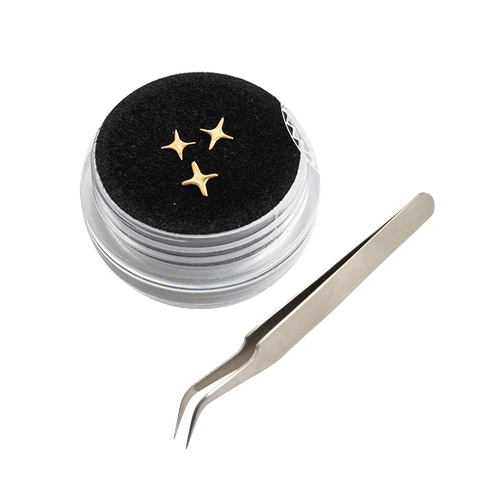 Golden color gem shapes assortment