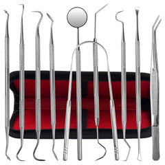 10-pack stainless steel plaque remover set for dental care