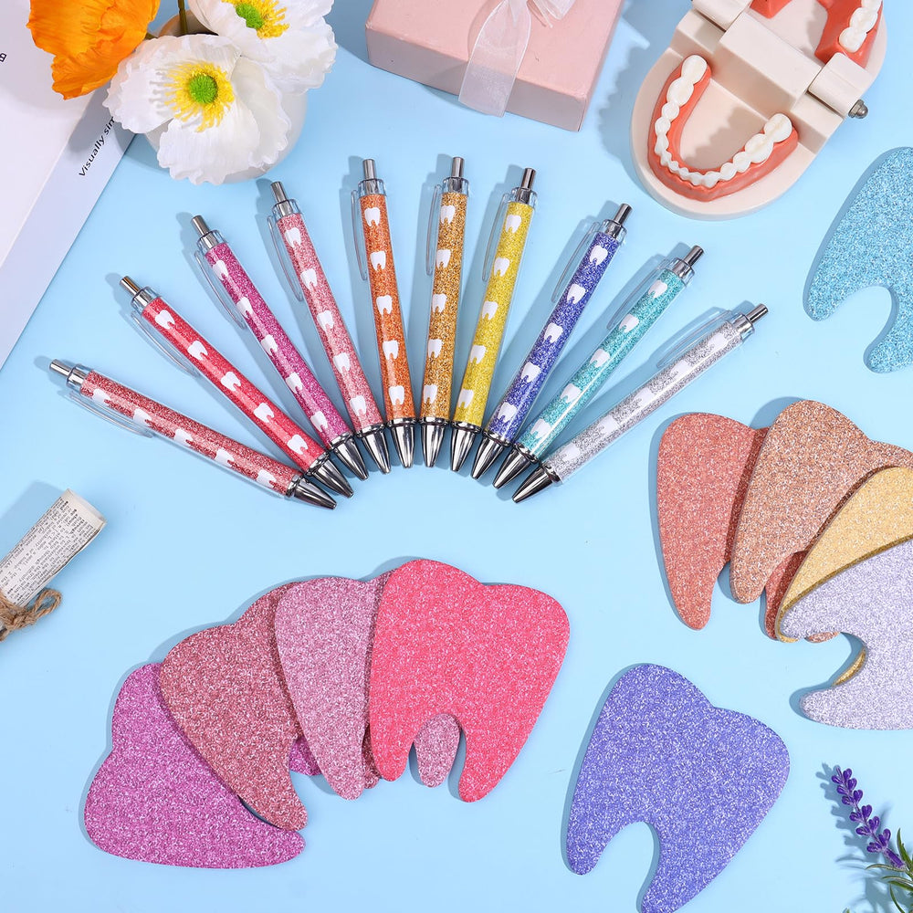 Close-up of dental pen and notepad gift set