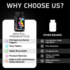 Chemical-free dental probiotic supplement label