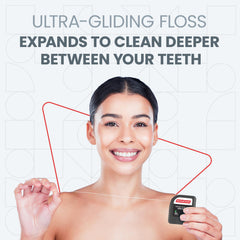 Floss expands to fill gaps between teeth