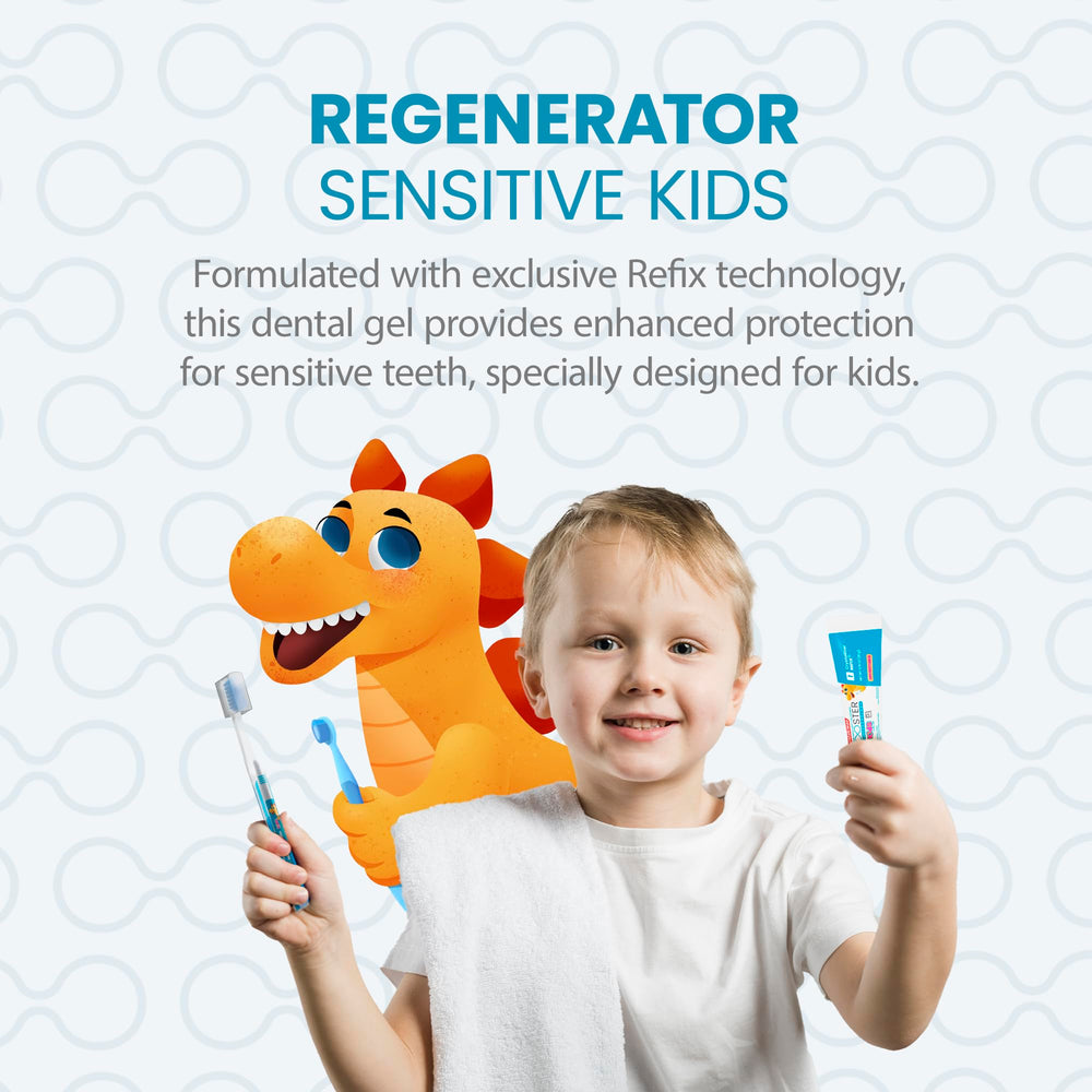 Front view of Dentalclean kids toothpaste triple-pack