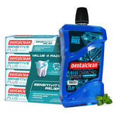 Dentalclean alcohol-free mouthwash Blue Diamond Mint bottle, 33.8 fl oz