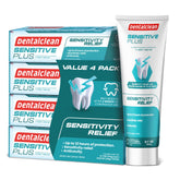 DentalClean Pack of 4 Toothpaste Gel tubes on white background