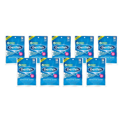 DenTek Comfort Clean Floss Picks Fresh Mint product hero image with 9 packs of 150