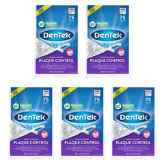 DenTek Cross Flosser Plaque Control Floss Picks with X-shaped floss hugging teeth