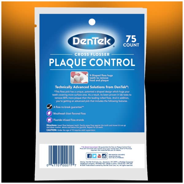 Packaging and branding of DenTek Cross Flosser Plaque Control Floss Picks