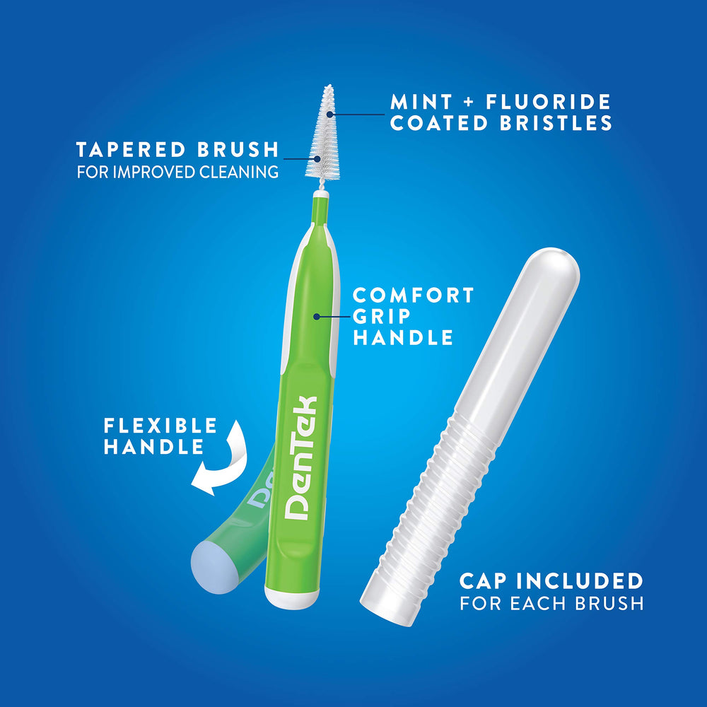 Brush inserted between teeth with comfort wire for interdental cleaning