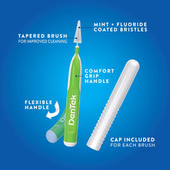 Brush inserted between teeth with comfort wire for interdental cleaning