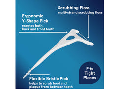 Flexible bristle pick with fluoride coating close-up