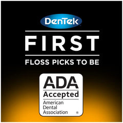 Low-profile tongue scraper ridge on the DenTek floss pick handle