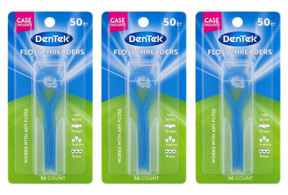 Dentek floss threaders 50 count (3 pack) front view