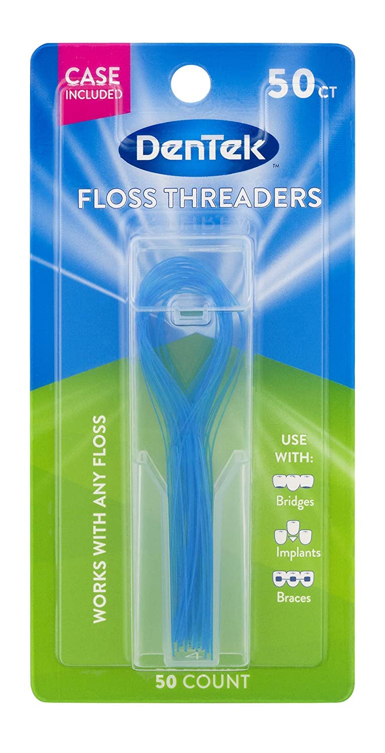 DenTek floss threaders case with threaders visible
