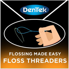 Close-up of DenTek floss threaders for braces and tight spaces