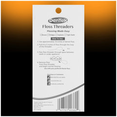 Pack of 6 DenTek floss threaders with 50 threaders per pack