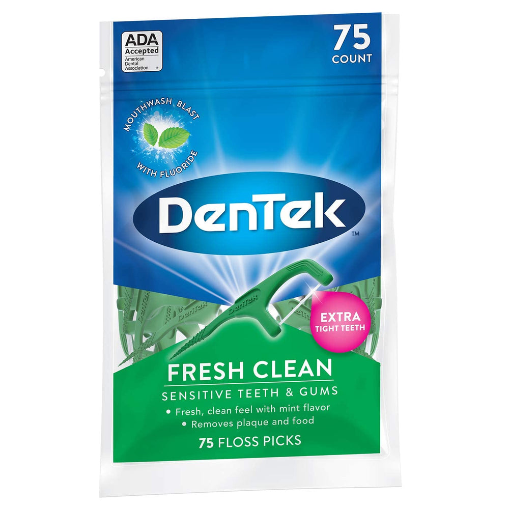 Tongue cleaner on floss pick handle