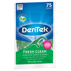 Tongue cleaner on floss pick handle