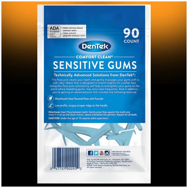 Six-pack of DenTek Comfort Clean Floss Picks with 90-count per pack