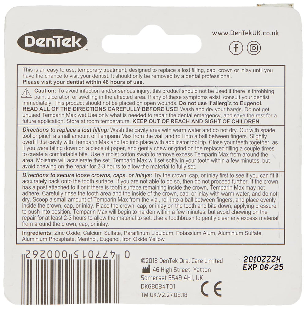DenTek Temparin product branding