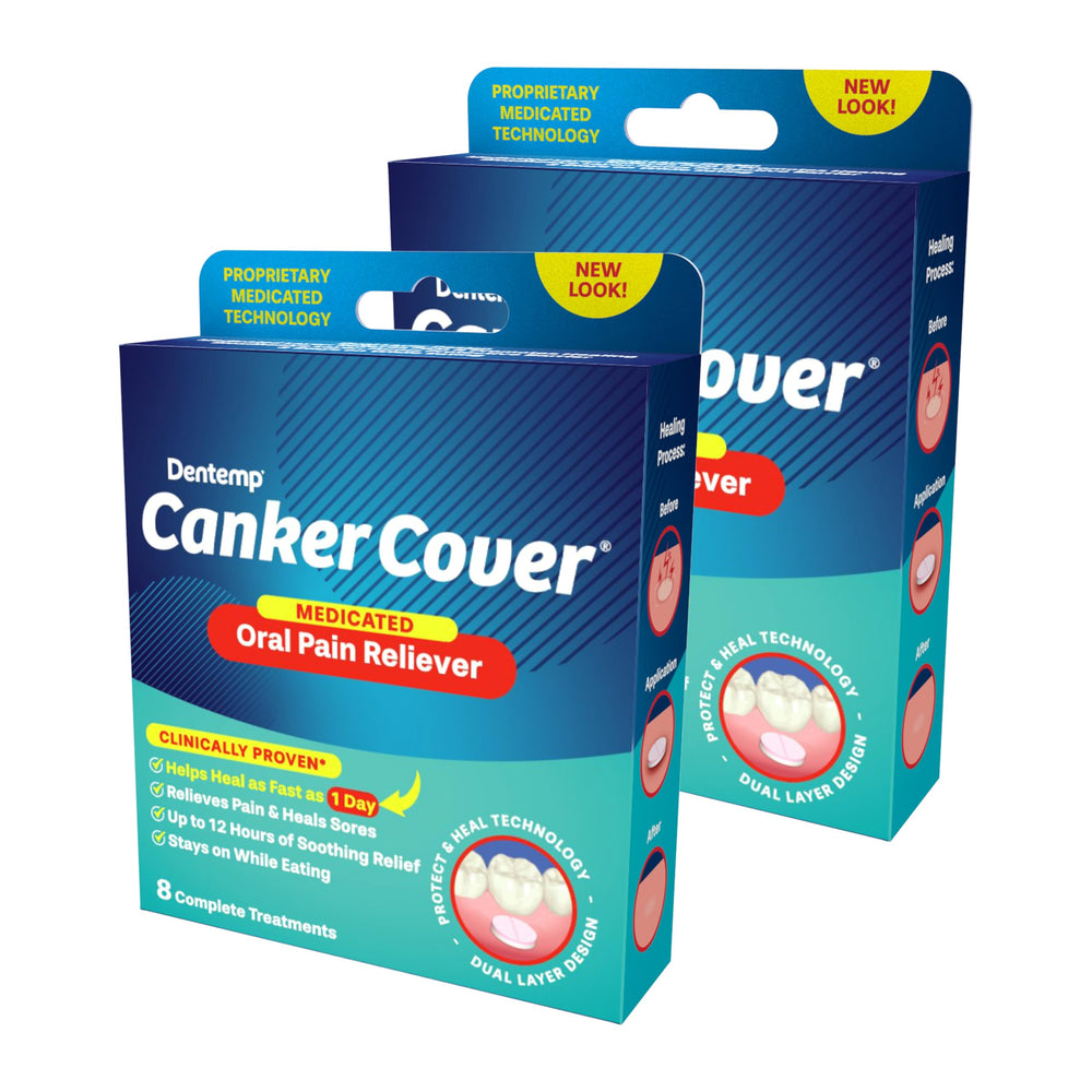 Close-up of canker sore relief tablets