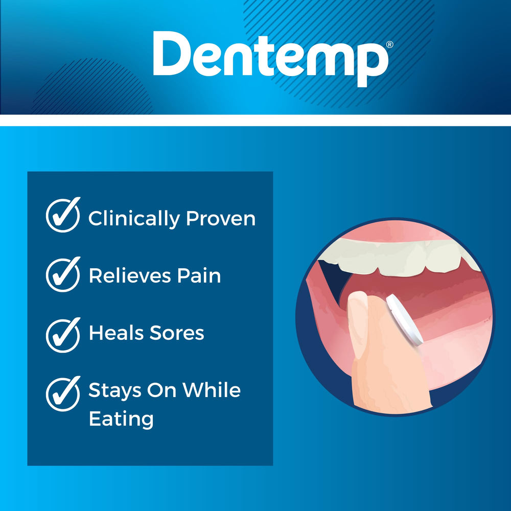 Product display of Dentemp canker sore treatment