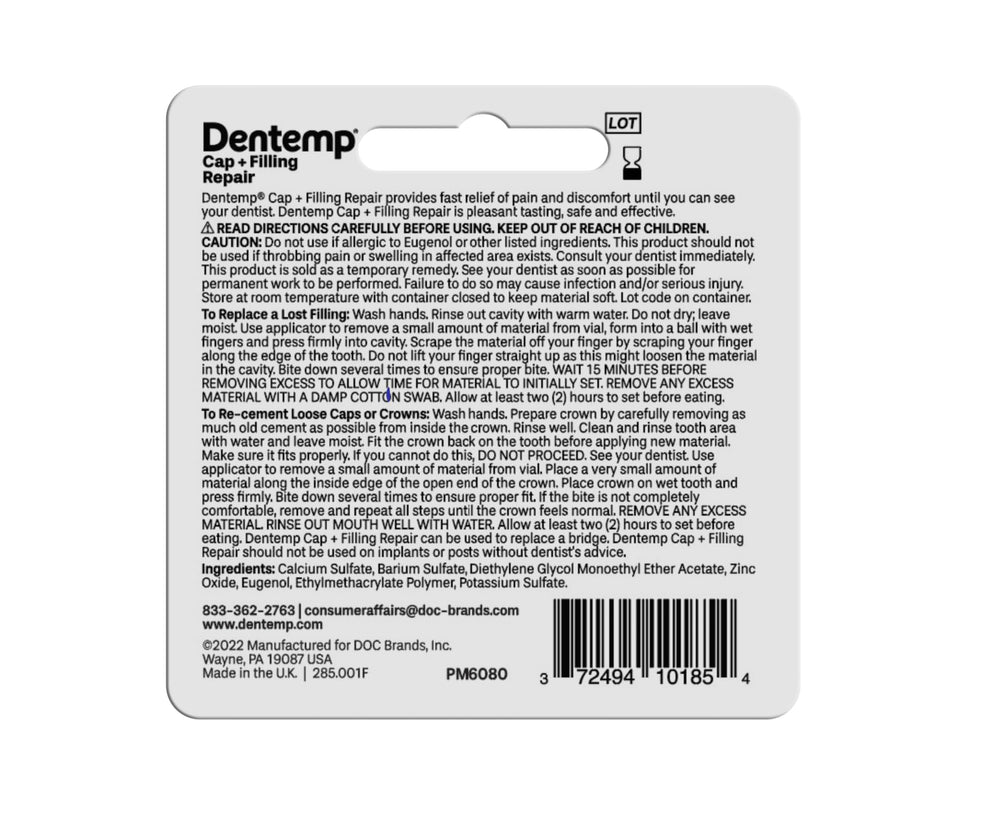 Dentemp care and usage: safe, easy-to-use dental repair kit