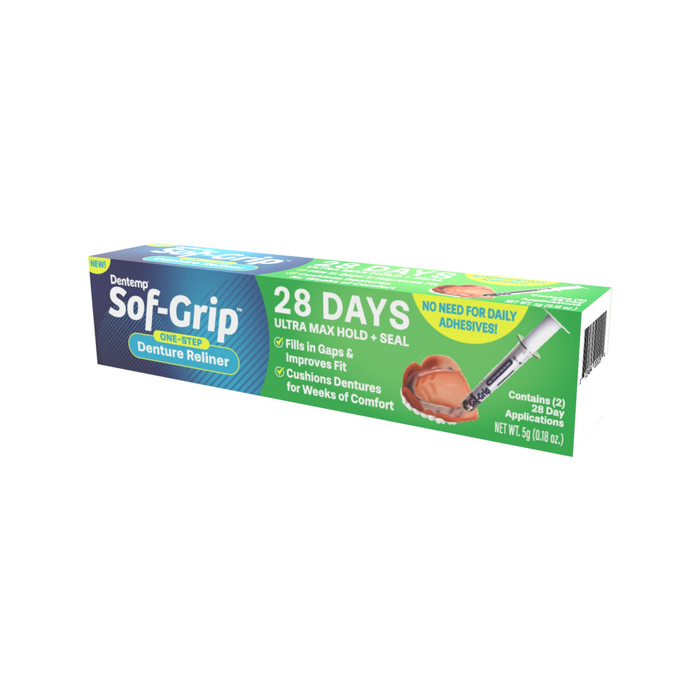 Denture prepared for Sof-Grip reliner application