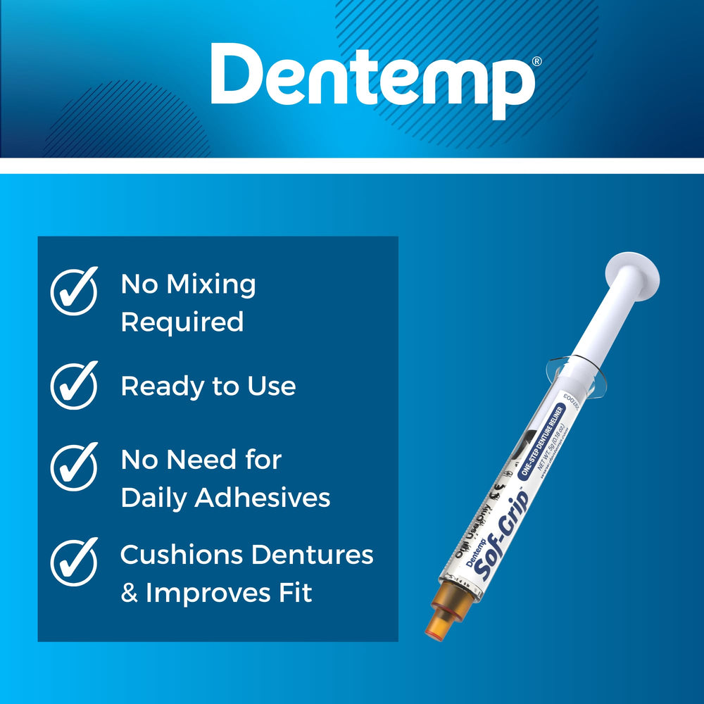 All-in-one Sof-Grip Denture Reliner kit and instructions