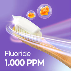 Close-up of Sodium Fluoride 0.22% on packaging