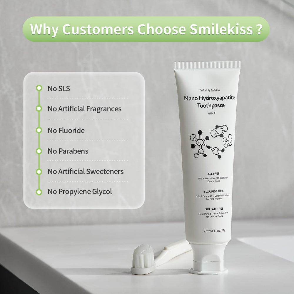 Dentist-recommended fluoride-free toothpaste packaging
