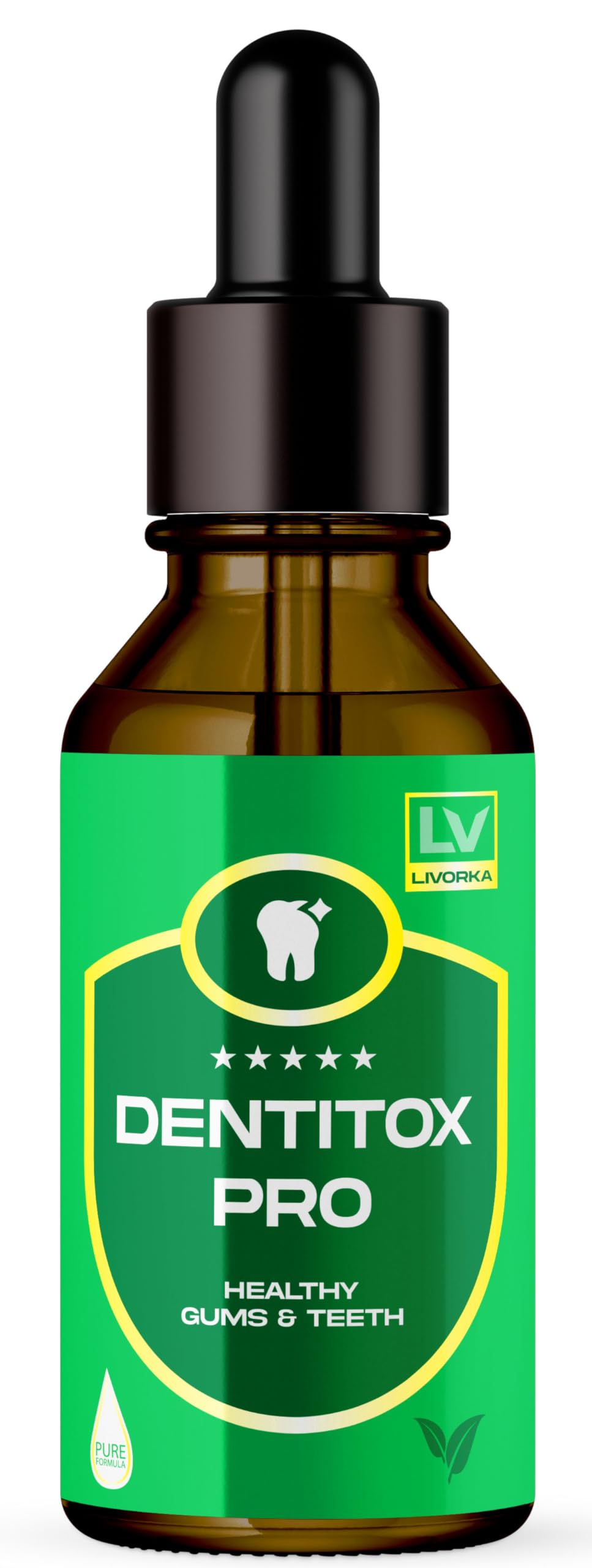 LIVORKA Dentitox Pro Drops bottle with label – 30 day supply