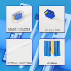 Braces cleaning around brackets with DENTSHIELD toothbrush