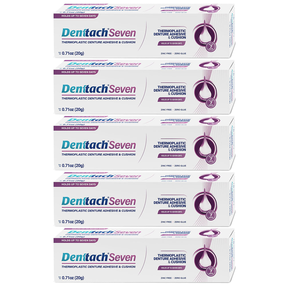 Denture adhesive tube with packaging showing thermoplastic cushion reliner
