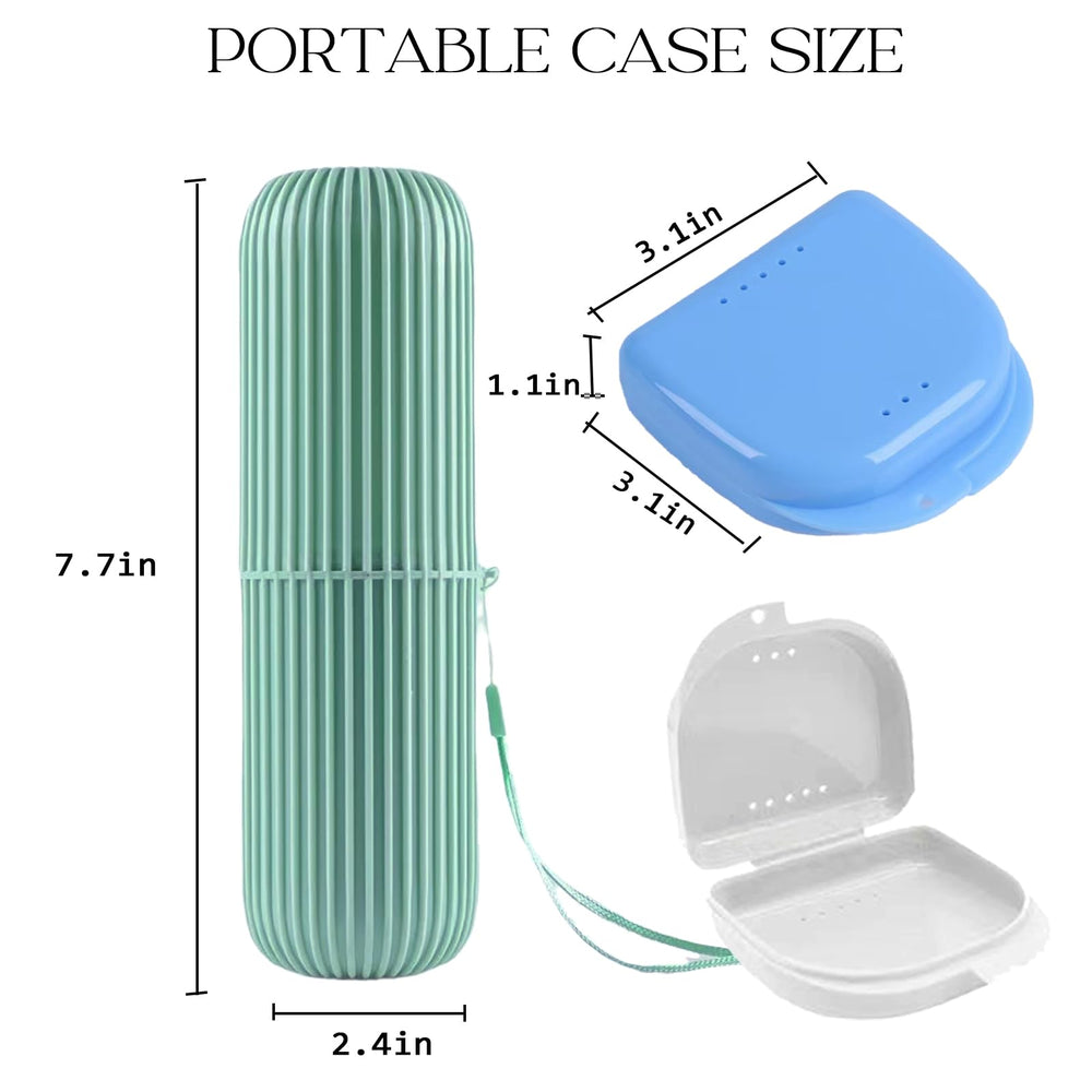 Denture base case for cleaning false teeth
