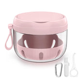 Compact denture bath box with portable size and strap