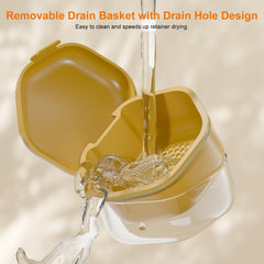Large capacity interior fits dentures, retainers, and mouthguards