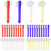 Dual-head denture brush with white handle