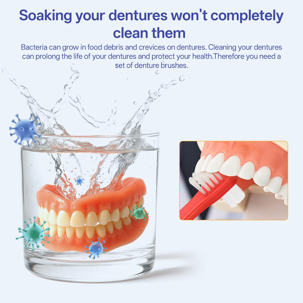 Nylon bristles on a durable PS handle denture brush