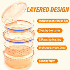 Versatile denture case for dentures, braces, and mouth guards