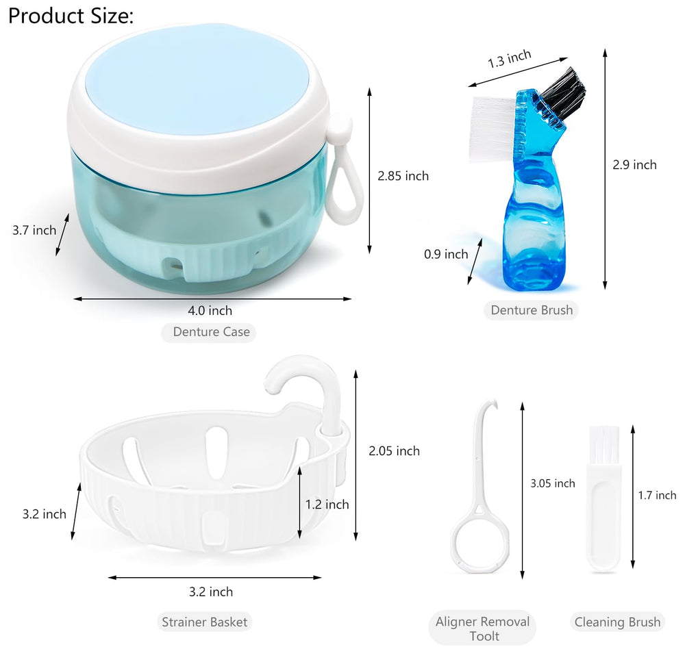 Close-up of large capacity denture bath case interior