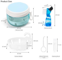 Close-up of large capacity denture bath case interior