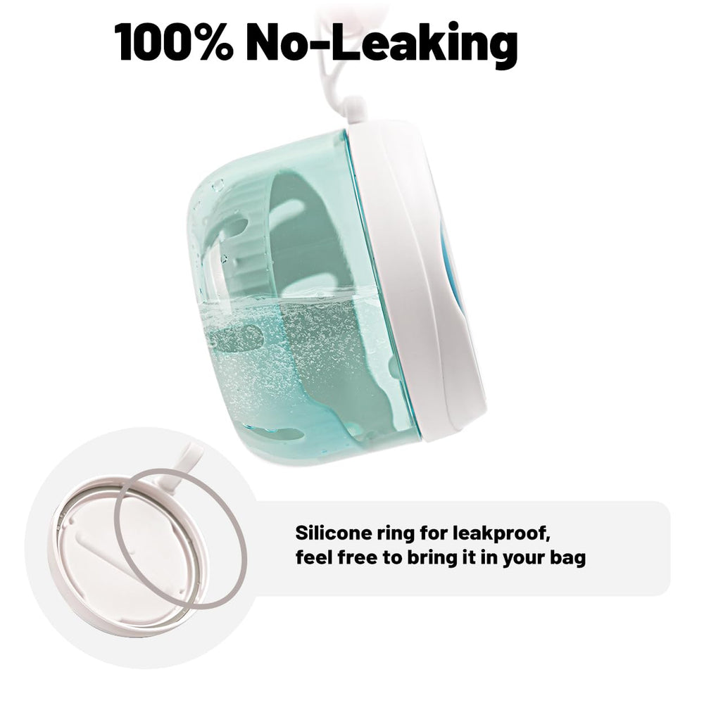 Denture case with hidden mirror and dental brush