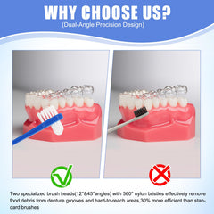 Anti-slip ergonomic handle on denture brush