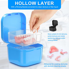 Large capacity compact denture case